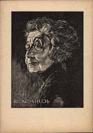 Seller image for Knstler Ansichtskarte / Postkarte Stratil, Karl, Ricarda Huch, Schriftstellerin und Philosophin, Portrait for sale by akpool GmbH