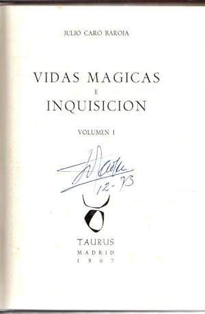 Imagen del vendedor de Vidas mgicas e inquisicin. Volumen I . a la venta por Librera Astarloa