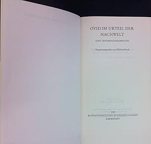 Imagen del vendedor de Ovid im Urteil der Nachwelt : Eine Testimoniensammlung. Libelli, Bd. 234 a la venta por books4less (Versandantiquariat Petra Gros GmbH & Co. KG)