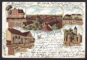 "Gruss aus Tuchheim" - Schloss Kirche Ansichtskarte Postkarte AK postcard