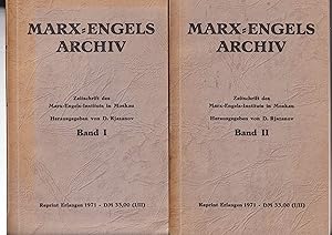 Bild des Verkufers fr Marx-Engels-Archiv. Zeitschrift des Marx-Engels-Instituts in Moskau. [Photomechanischer Neudruck der Ausgabe Frankfurt a.M., 1928]. Band 1+2. 2 Bnde. zum Verkauf von Antiquariat Atlas, Einzelunternehmen