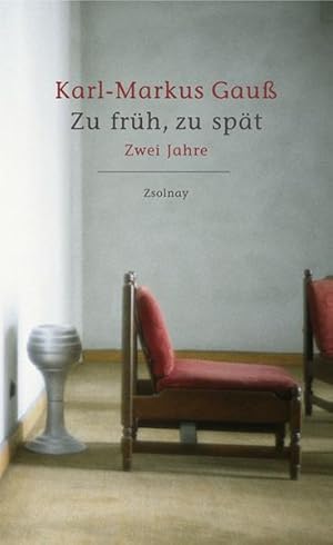 Image du vendeur pour Zu frh, zu spt: Zwei Jahre mis en vente par Versandantiquariat Felix Mcke