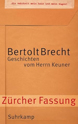 Imagen del vendedor de Geschichten vom Herrn Keuner: Zrcher Fassung a la venta por Versandantiquariat Felix Mcke