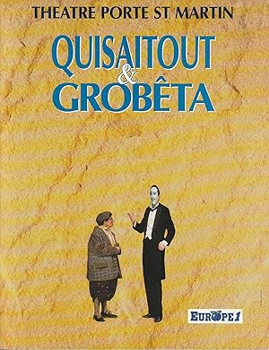 Seller image for Programmheft Coline Serreau QUISAITOUT & Grobeta Premiere 25 Jarvier 1994 Programme for sale by Programmhefte24 Schauspiel und Musiktheater der letzten 150 Jahre