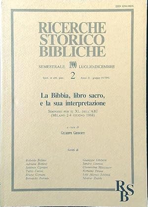 Bild des Verkufers fr Ricerche storico bibliche n. 2/luglio-dicembre 1990 zum Verkauf von Librodifaccia