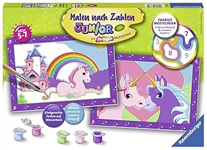 Malen nach Zahlen Junior: Bunte Einhornwelt