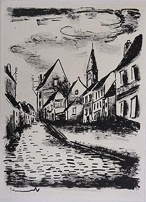 Lithographie "La rue Notre Dame" (im Stein links unten signiert) aus "La Tête Tournée" gedruckt i...