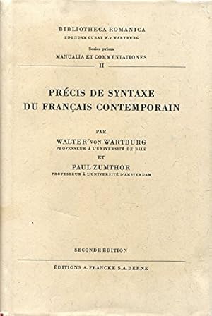 Image du vendeur pour Prcis de syntaxe du franais contemporain mis en vente par Ammareal