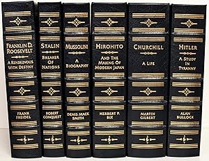 Seller image for [EASTON PRESS] {MILITARY LEADERS OF WORLD WAR TWO; 1936-1945]FRANKLIN D. ROOSEVELT: A RENDEZVOUS WITH DESTINY; STALIN: BREAKER OF NATIONS; MUSSOLINI: A BIOGRAPHY; HIROHITO AND THE MAKING OF MODERN JAPAN; CHURCHILL, A LIFE; HITLER: A STUDY IN TYRANNY [6 VOLUMES] for sale by BLACK SWAN BOOKS, INC., ABAA, ILAB