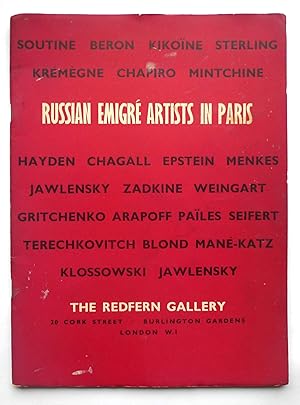 Imagen del vendedor de Russian Emigr Artists in Paris. The Redfern Gallery, London December 1, 1953 through January 9, 1954. a la venta por Roe and Moore