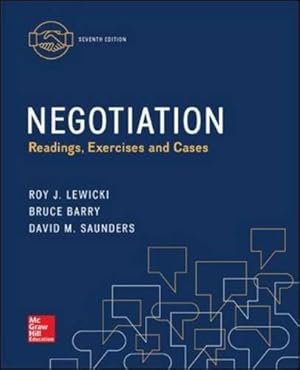 Seller image for Negotiation: Readings, Exercises and Cases by Lewicki Irving Abramowitz Memorial Professor, Roy J [Paperback ] for sale by booksXpress