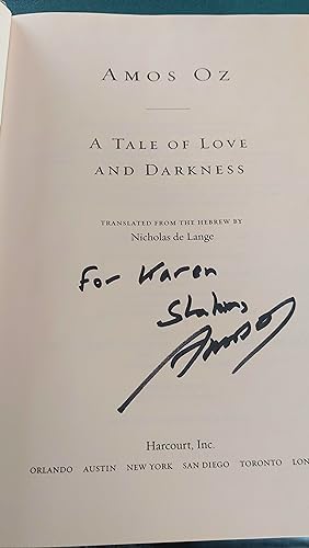 A TALE of LOVE and DARKNESS (SIGNED 1st Ed)
