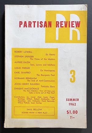 Seller image for Partisan Review, Volume 29, Number 3 (XXIX; Summer 1962) - includes the first appearance of Susan Sontag's review Demons and Dreams for sale by Philip Smith, Bookseller