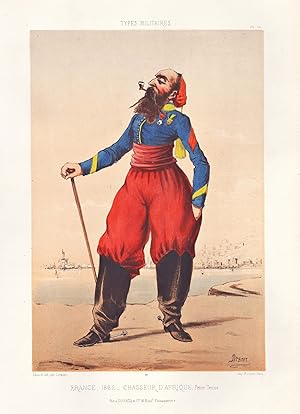 Seller image for France, 1862. Chasseur d'Afrique" - Colonies Kolonien Africa Afrika Frankreich Uniform / military Militr army Armee soldier Soldat Karikatur caricature for sale by Antiquariat Steffen Vlkel GmbH