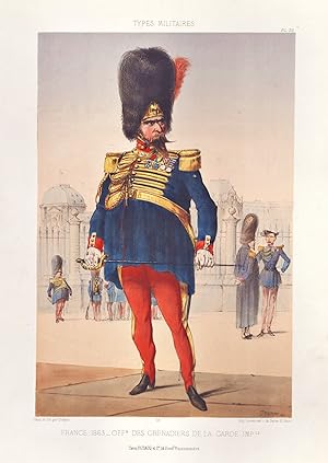 Seller image for France, 1863. Offr. des Grenadiers de la Garde Imple." - Frankreich Offizier officier officer Grenadier Uniform / military Militr army Armee soldier Soldat Karikatur caricature for sale by Antiquariat Steffen Vlkel GmbH