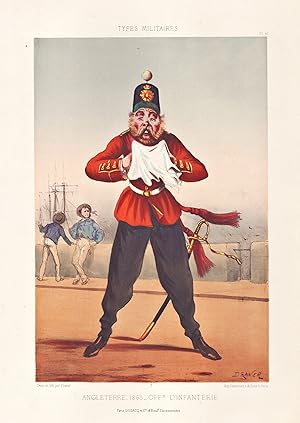 Seller image for Angleterre, 1863. Offr. d'Infanterie" - England Infanterie Offizier officier Uniform / military Militr army Armee soldier Soldat Karikatur caricature for sale by Antiquariat Steffen Vlkel GmbH