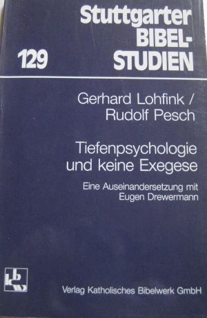 Image du vendeur pour Tiefenpsychologie und keine Exegese. Eine Auseinandersetzung mit Eugen Drewermann. 1987. 112 S. (ISBN 3-460-04291-5) mis en vente par Gabis Bcherlager