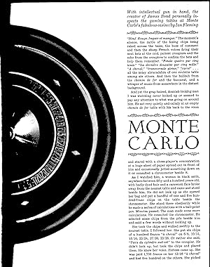 Bild des Verkufers fr Monte Carlo" True 1st appearance in Cavalier magazine June 1963 zum Verkauf von Far North Collectible Books