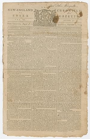 Continental Congress July 1775 Message Asserting American Sovereignty & Rejecting Parliaments Ap...