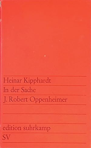 Bild des Verkufers fr In der Sache J. Robert Oppenheimer. (Nr 64) zum Verkauf von books4less (Versandantiquariat Petra Gros GmbH & Co. KG)