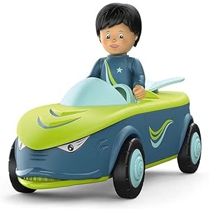 SIKU 0105 - Toddys, Dave Divey, Spielzeugauto mit Rückziehmotor/Licht/Sound und Spielfigur, blau/...