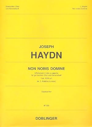 Seller image for Non nobis domine Offertorium in stilo a cappella fr gemischten Chor und bc Hob. XXIIIa:1 Partitur (la) for sale by moluna