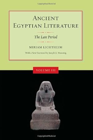 Imagen del vendedor de Ancient Egyptian Literature: Volume III: The Late Period [Paperback ] a la venta por booksXpress