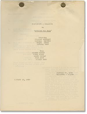 Bild des Verkufers fr Outside the Wall (Original post-production script for the 1950 film noir) zum Verkauf von Royal Books, Inc., ABAA