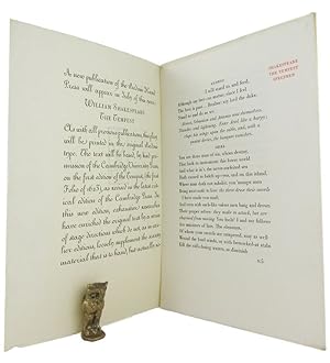 A NEW PUBLICATION OF THE BODONI HAND PRESS WILL APPEAR IN JULY OF THIS YEAR: WILLIAM SHAKESPEARE ...