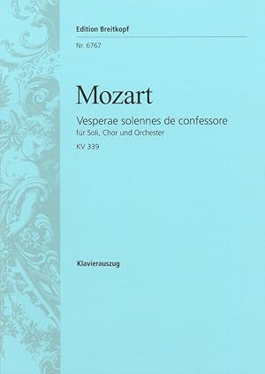 Bild des Verkufers fr Vesperae solennes de confessore KV339 fr Soli, Chor, Orchester und Orgel, Klavierauszug zum Verkauf von moluna