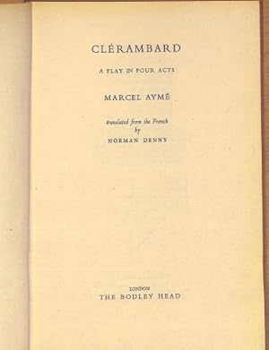 Image du vendeur pour Clerambard. A Play In Four Acts. mis en vente par WeBuyBooks