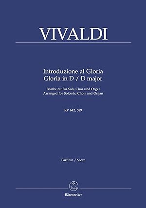 Bild des Verkufers fr Introduzione al Gloria RV642 und Gloria D-DurRV589 fr Soli, Chor und Orgel, Partitur zum Verkauf von moluna