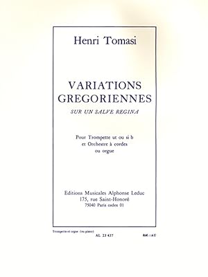 Bild des Verkufers fr Variations Gregoriennes sur un Salve Regina pour trompette en ut ou sib et piano zum Verkauf von moluna