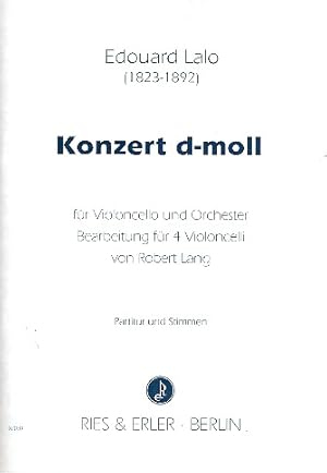 Bild des Verkufers fr Konzert d-Moll fr Violoncello und Orchester fr Violoncello solo und 3 Violoncelli Partitur und Stimmen (Vc 1-4) zum Verkauf von moluna