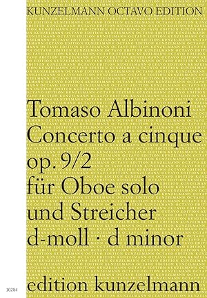 Bild des Verkufers fr Concerto  cinque d-Moll op.9,2 fr Oboe, Streicher und Bc Partitur zum Verkauf von moluna