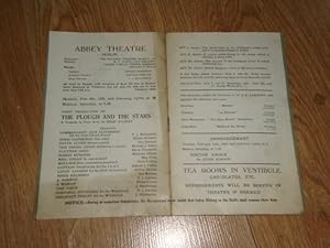 Programme: Abbey Theatre Dublin Feb 8th, 1926 First Production of The Plough and The Stars A Trag...
