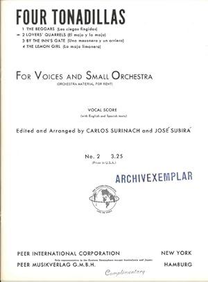 Bild des Verkufers fr Lovers\ Quarrels for 2 voices and small orchetra 2 voices and piano (en/sp) zum Verkauf von moluna