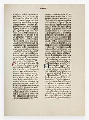 Seller image for A leaf from the B-42 Gutenberg Bible. for sale by Antiquariat INLIBRIS Gilhofer Nfg. GmbH