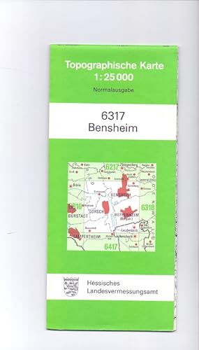 Bild des Verkufers fr Topographische Karte 1:25 000; Teil: 6317., Bensheim. zum Verkauf von Die Wortfreunde - Antiquariat Wirthwein Matthias Wirthwein