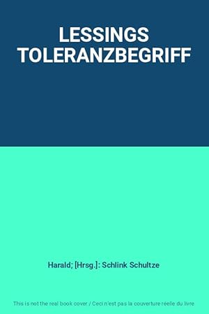 Seller image for LESSINGS TOLERANZBEGRIFF for sale by Ammareal