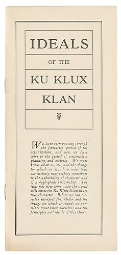 Ideals of the Ku Klux Klan