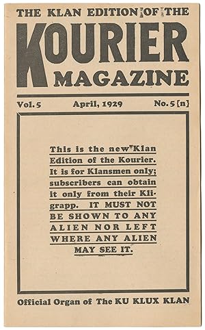 The Kourier Magazine (Klan Edition), Vol. 5, No. 5 [n], April, 1929