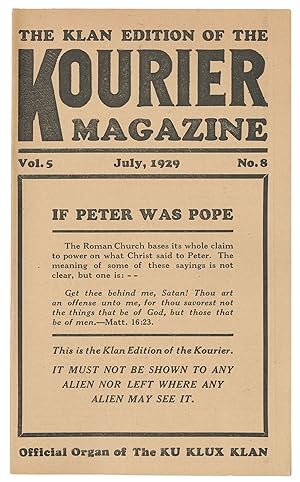 The Kourier Magazine (Klan Edition), Vol. 5, No. 8, July, 1929