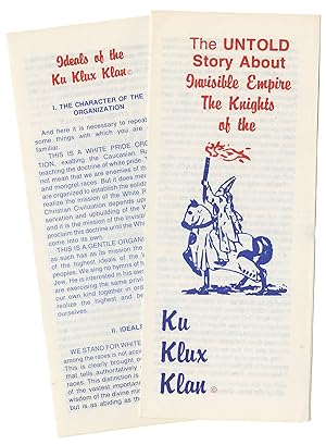 Seller image for The Untold Story About Invisible Empire The Knights of the Ku Klux Klan [with] Ideals of the Ku Klux Klan for sale by D. Anthem, Bookseller