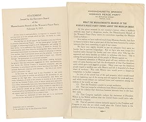 Two handbills issued by the Massachusetts Branch of the Woman's Peace Party
