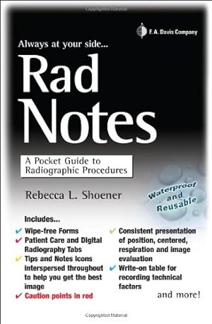 Imagen del vendedor de Rad Notes: A Pocket Guide to Radiographic Procedures (Davis's Notes) by Shoener Med RT (R), Rebecca L. [Spiral-bound ] a la venta por booksXpress