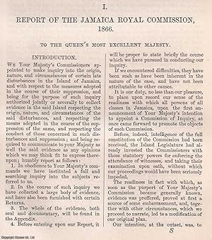 1866 Report of the Jamaica Royal Commission regarding the measures taken to suppress the rebellio...