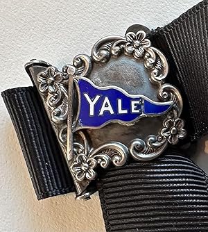 Late Victorian Yale Sterling and Enamel Buckle with Grosgrain Ribbon