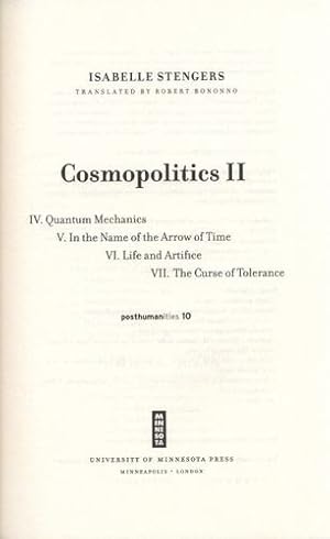 Imagen del vendedor de Cosmopolitics II (Posthumanities) by Stengers, Isabelle [Hardcover ] a la venta por booksXpress