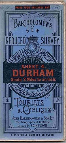 Bartholomew's New Reduced Survey. Sheet 4. Durham. Scale 2 Miles to an Inch. Coloured for Tourist...